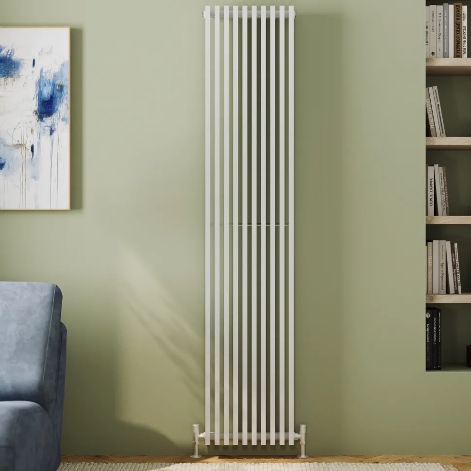 Toasty Axis White Rectangular Tube Vertical Radiator - 1800 x 380mm