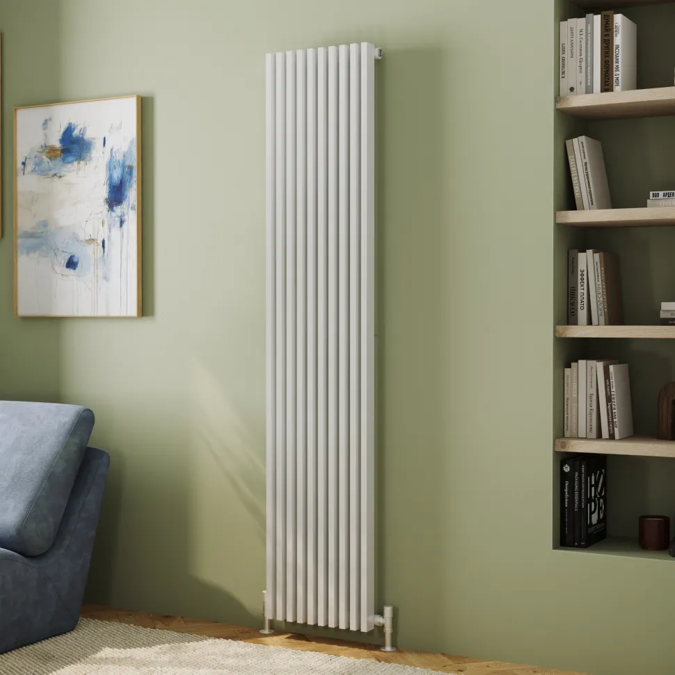 Toasty Axis White Rectangular Tube Vertical Radiator - 1800 x 380mm