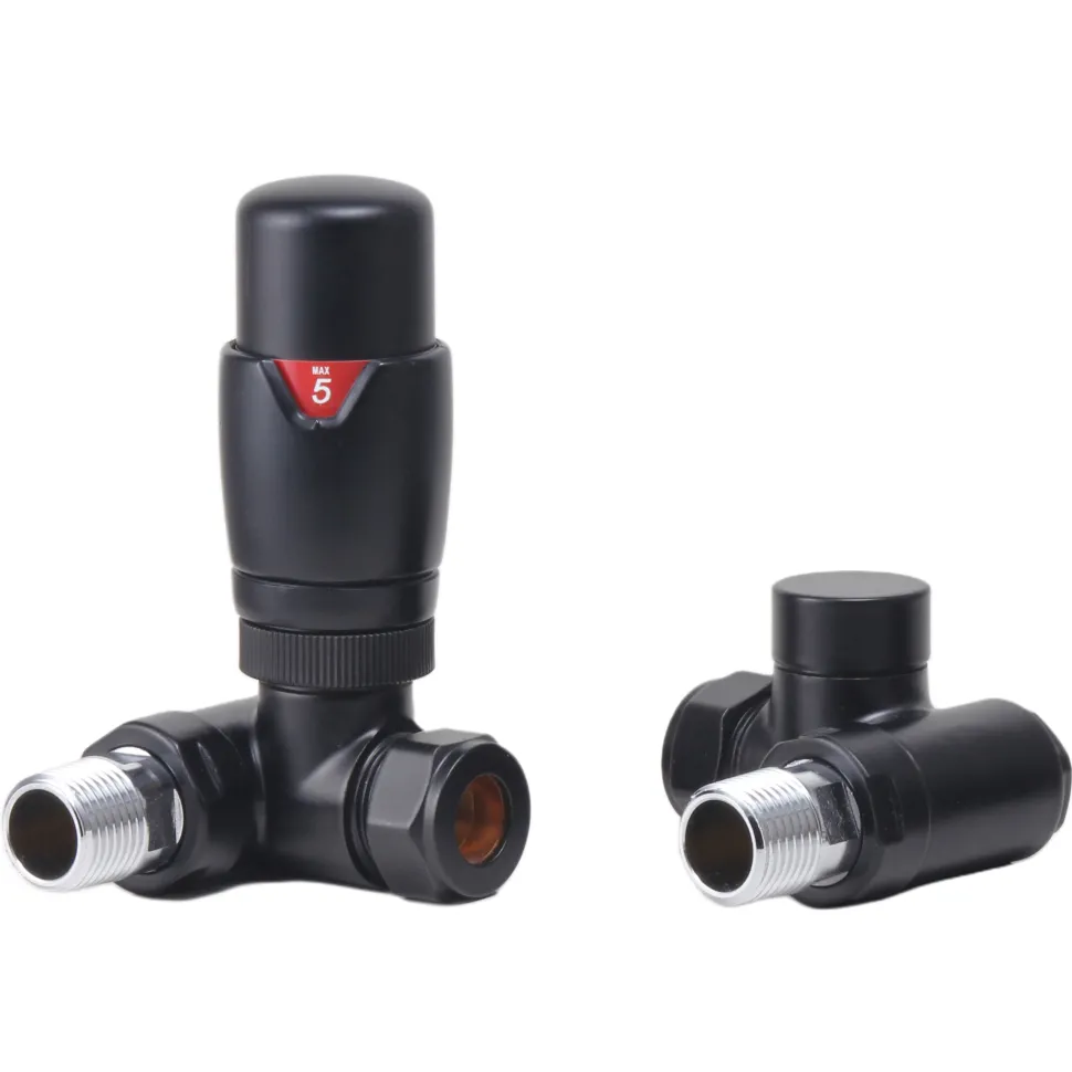 Toasty Black Dual Fuel Corner Radiator Valves