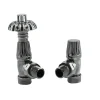 Toasty Black Nickel Traditional Metal Handle Angled Thermostatic Radiator Valve