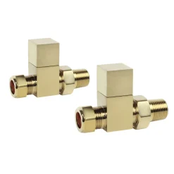 Toasty Brushed Brass Square Manual Valve