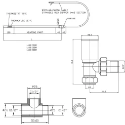 Toasty Brushed Bronze Dual Fuel Kit With Manual Element, Valves And T-Piece