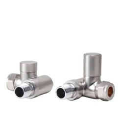 Toasty Brushed Nickel Dual Fuel Corner Radiator Valves