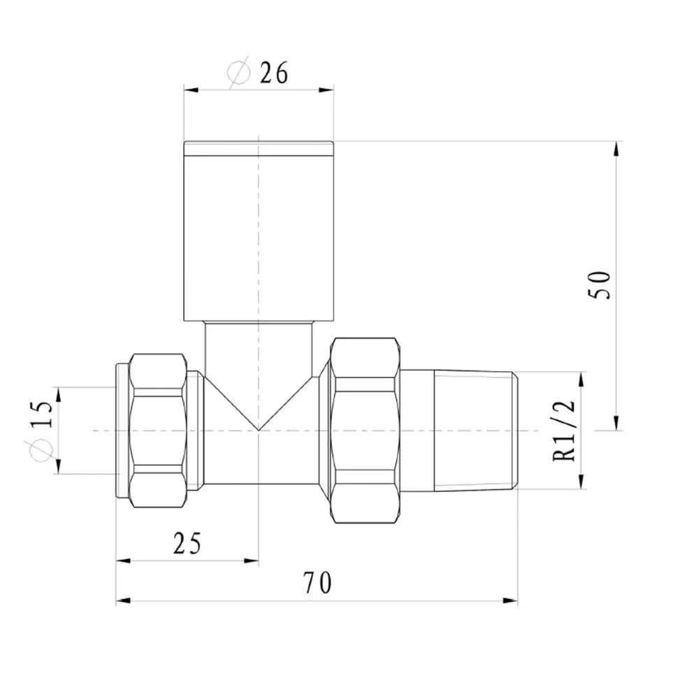 Toasty Brushed Nickel Round Manual Valve