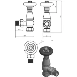 Toasty Chelsea Satin Nickel Thermostatic Radiator Valves
