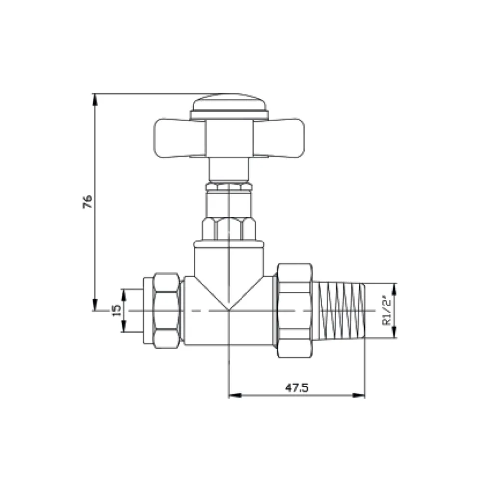 Toasty Chrome Crosshead Manual Radiator Valve