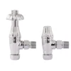 Toasty Chrome Traditional Metal Handle Angled Thermostatic Radiator Valve