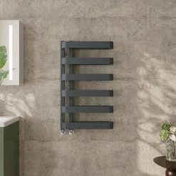 Toasty Cocoon Anthracite Heated Towel Rail - 850 x 500mm
