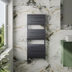 Toasty Dawn Anthracite Aluminium Heated Towel Rail - 1200 x 500mm