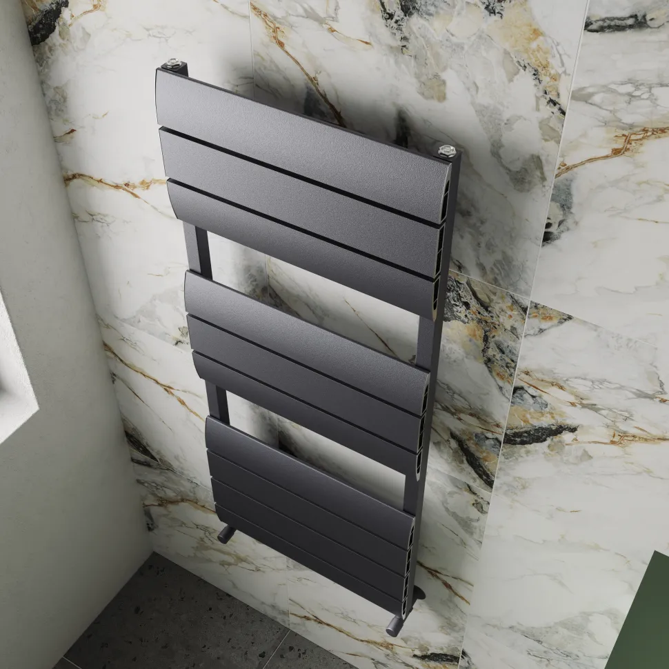 Toasty Dawn Anthracite Aluminium Heated Towel Rail - 1200 x 500mm