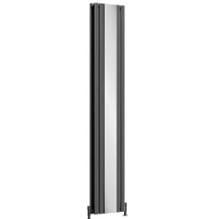 Toasty Echo Anthracite Grey Oval Double Panel Vertical Mirror Radiator - 1800 x 380mm