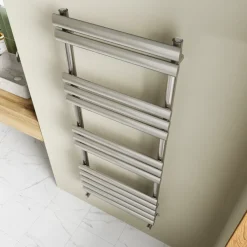 Toasty Eden Brushed Nickel Heated Towel Rail