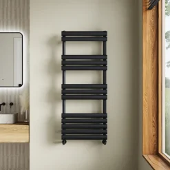 Toasty Eden Matt Black Heated Towel Rail