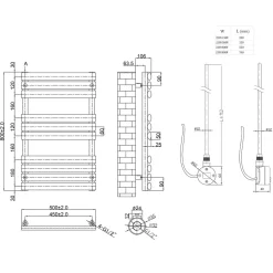 Toasty Eden Matt White Electric Heated Towel Rail with Heating Element