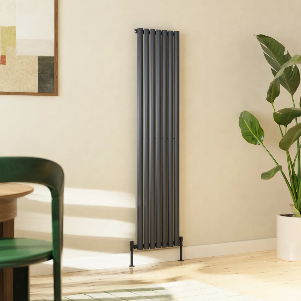 Toasty Ember Anthracite Oval Panel Vertical Radiator