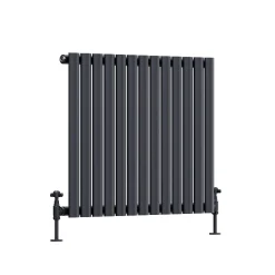 Toasty Ember Anthracite Oval Panel Horizontal Radiator