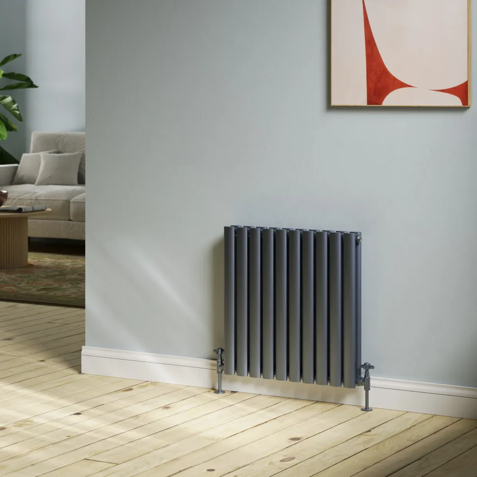 Toasty Ember Anthracite Oval Panel Horizontal Radiator