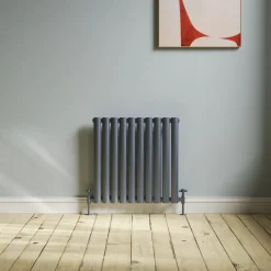 Toasty Ember Anthracite Oval Panel Horizontal Radiator