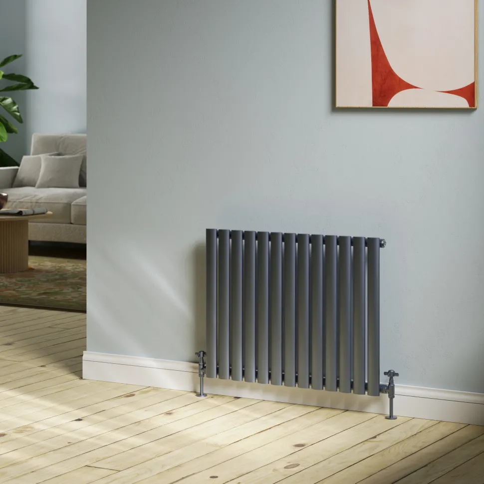 Toasty Ember Anthracite Oval Panel Horizontal Radiator