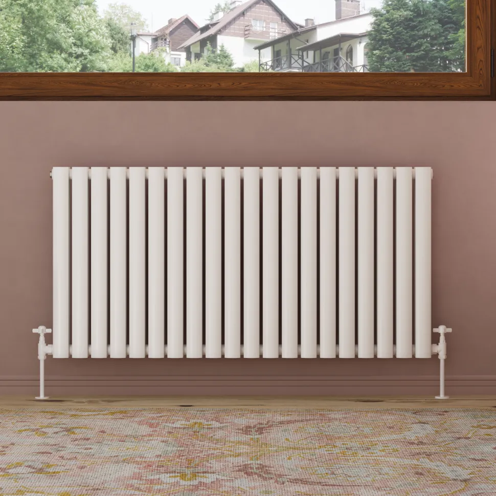 Toasty Ember White Oval Panel Horizontal Radiator