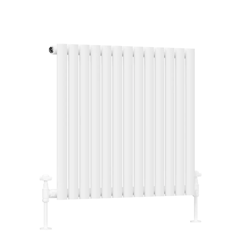 Toasty Ember White Oval Panel Horizontal Radiator