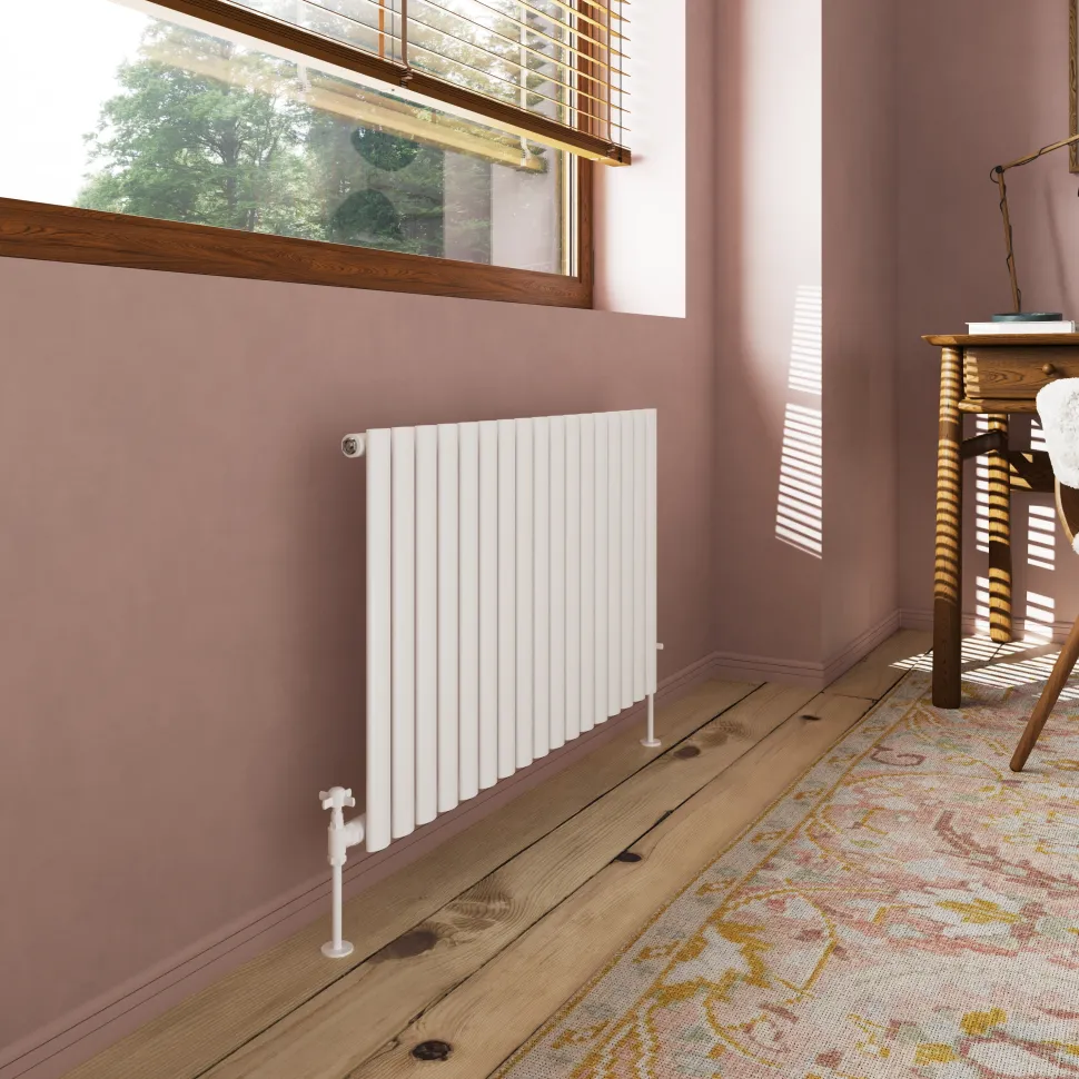 Toasty Ember White Oval Panel Horizontal Radiator