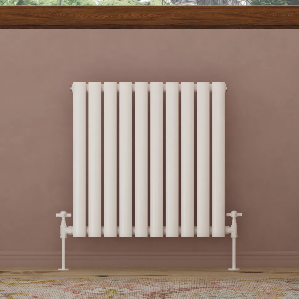 Toasty Ember White Oval Panel Horizontal Radiator