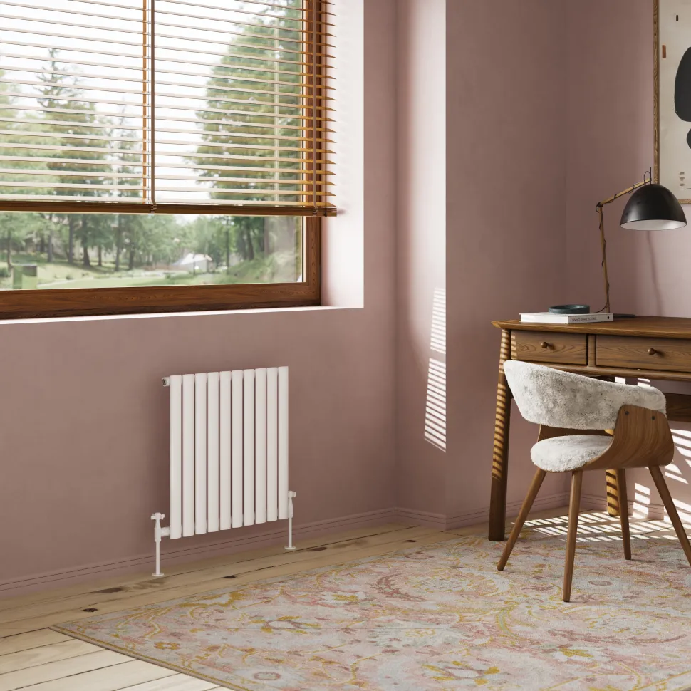 Toasty Ember White Oval Panel Horizontal Radiator