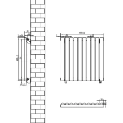 Toasty Ember White Oval Panel Horizontal Radiator