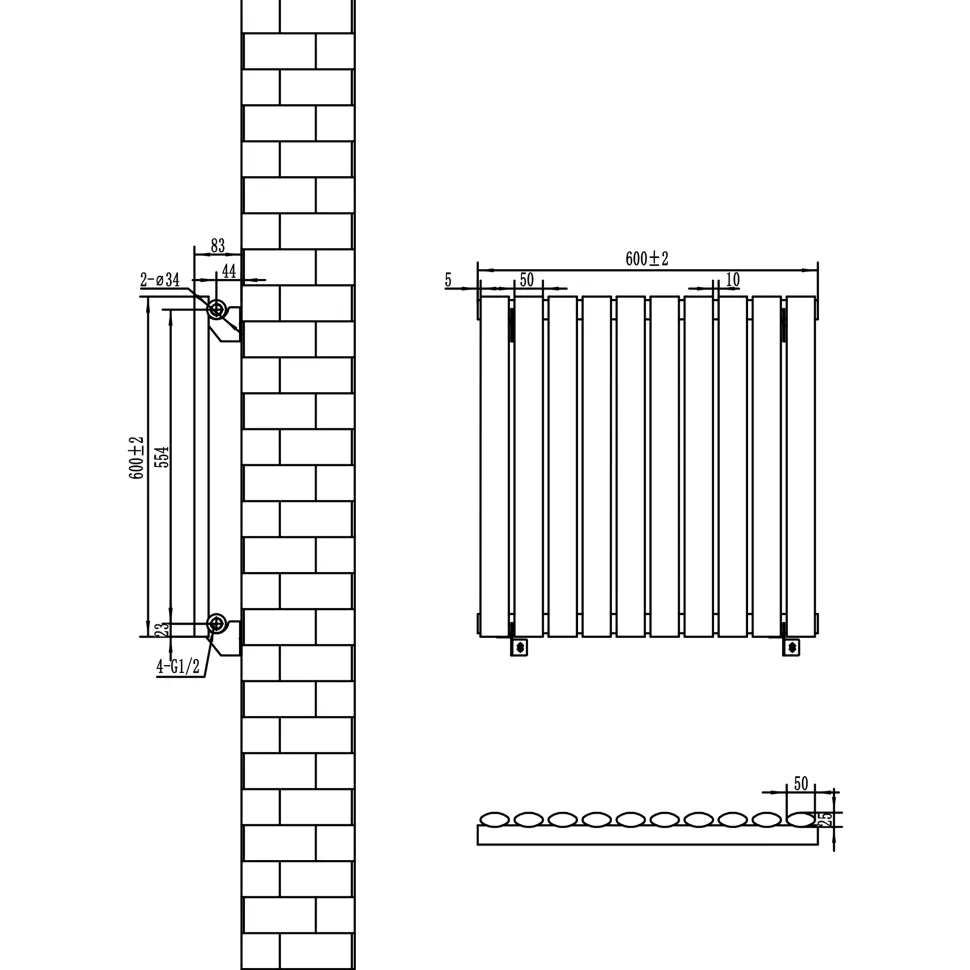 Toasty Ember White Oval Panel Horizontal Radiator