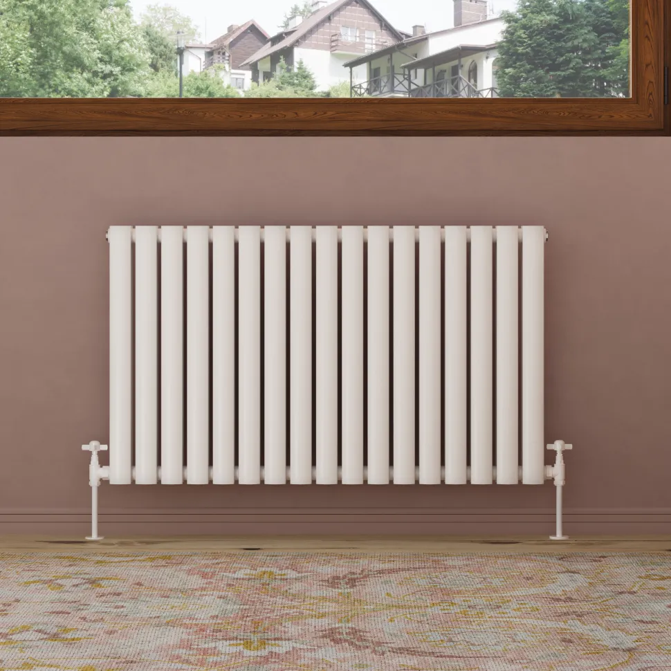 Toasty Ember White Oval Panel Horizontal Radiator