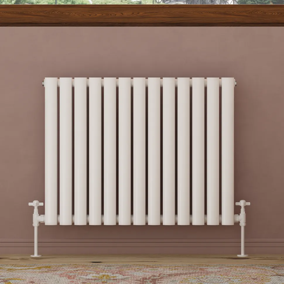 Toasty Ember White Oval Panel Horizontal Radiator