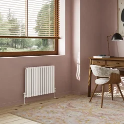 Toasty Ember White Oval Panel Horizontal Radiator