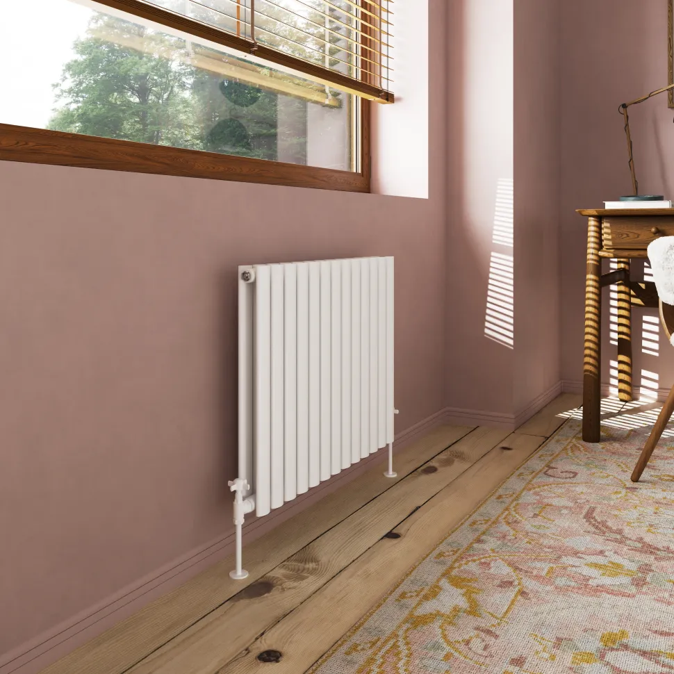 Toasty Ember White Oval Panel Horizontal Radiator