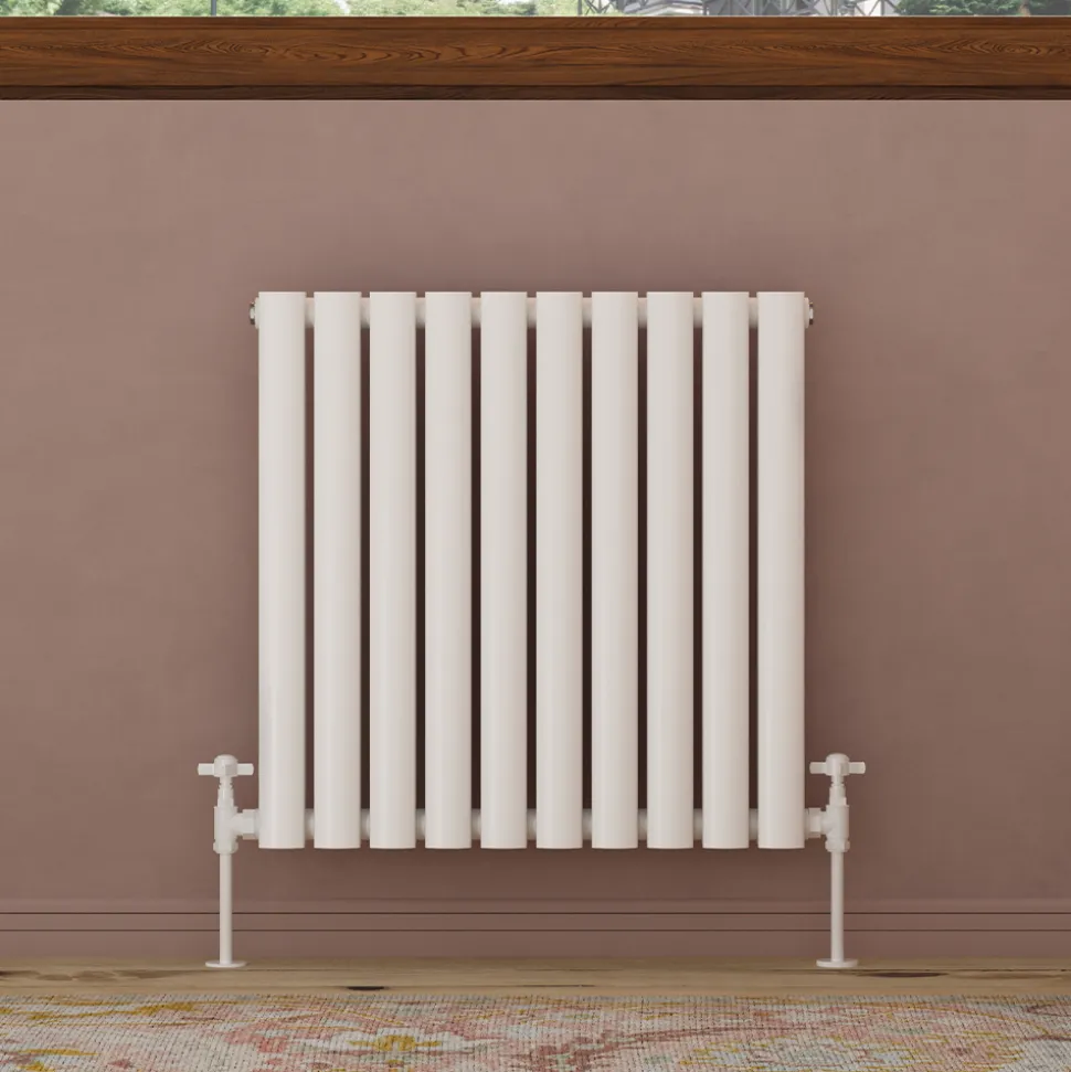 Toasty Ember White Oval Panel Horizontal Radiator