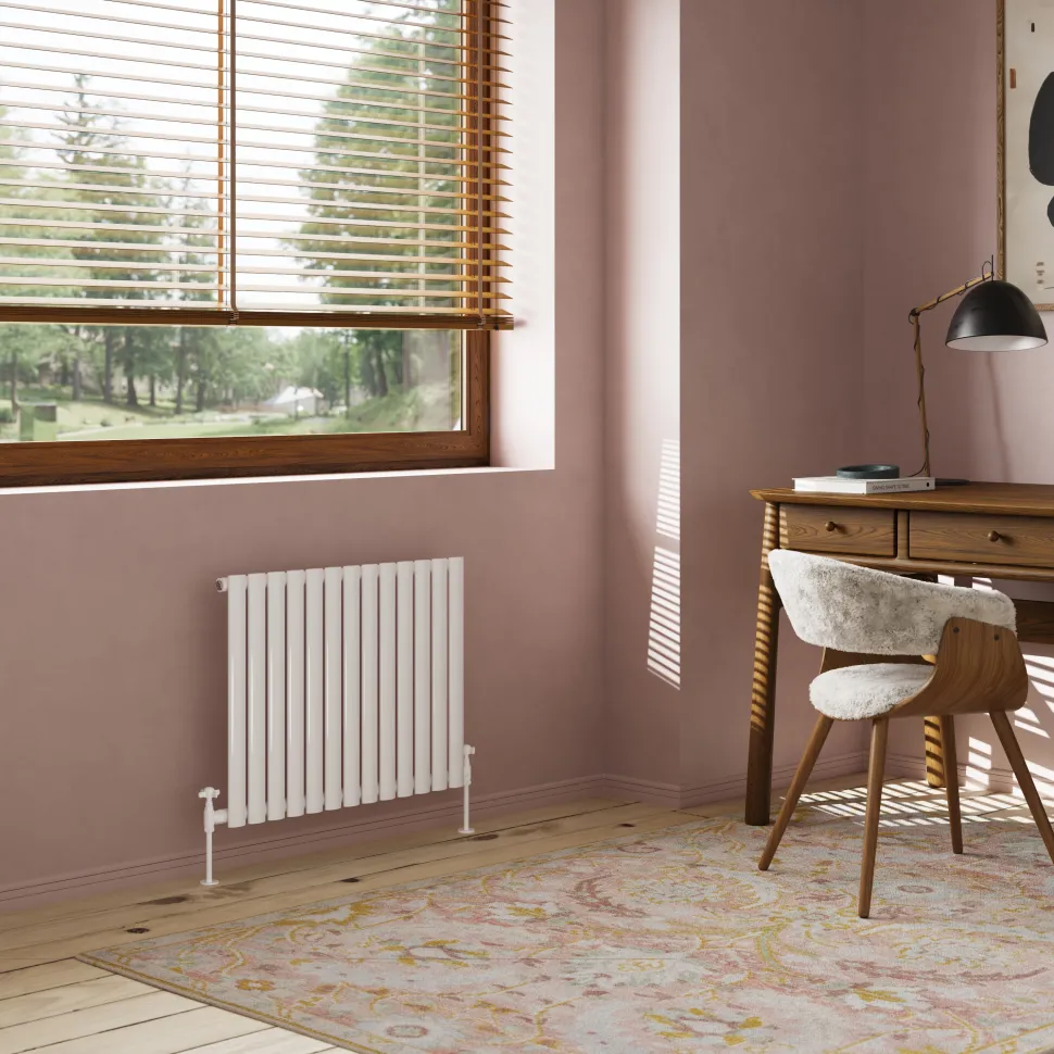 Toasty Ember White Oval Panel Horizontal Radiator