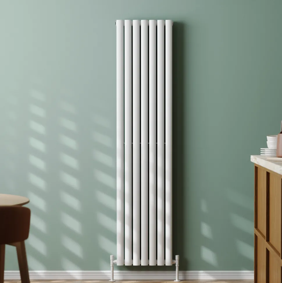 Toasty Ember White Oval Panel Vertical Radiator
