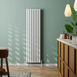 Toasty Ember White Oval Panel Vertical Radiator