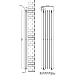 Toasty Ember White Oval Panel Vertical Radiator