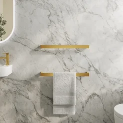 Toasty Flare Brushed Brass Electric Heated Towel Rail