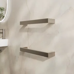 Toasty Flare Brushed Stainless Steel Electric Heated Towel Rail
