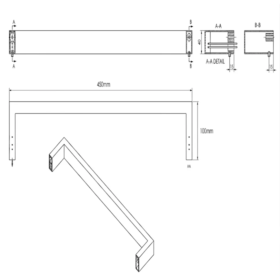 Toasty Flare Brushed Stainless Steel Electric Heated Towel Rail