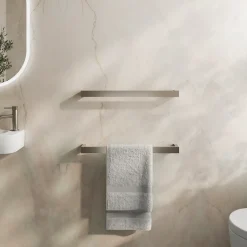 Toasty Flare Brushed Stainless Steel Electric Heated Towel Rail