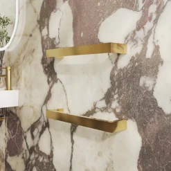 Toasty Flare Polished Brass Electric Heated Towel Rail