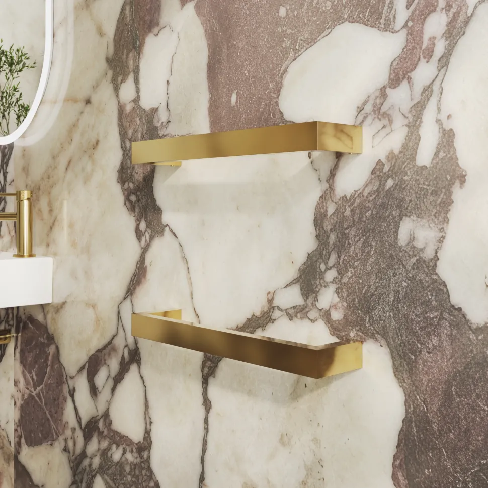 Toasty Flare Polished Brass Electric Heated Towel Rail