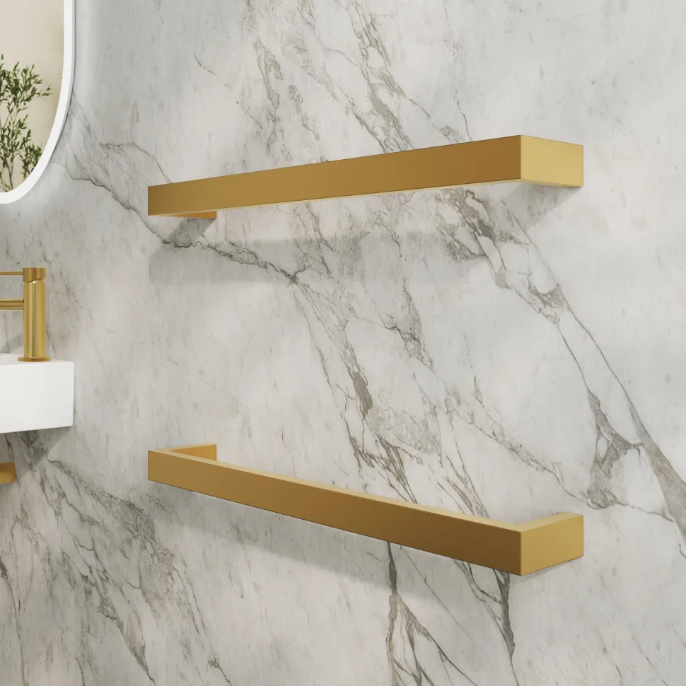 Toasty Flare Polished Brass Electric Heated Towel Rail