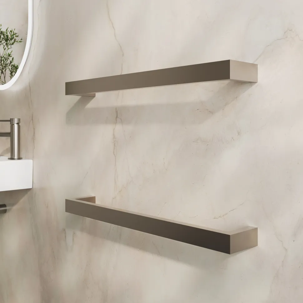 Toasty Flare Polished Stainless Steel Electric Heated Towel Rail