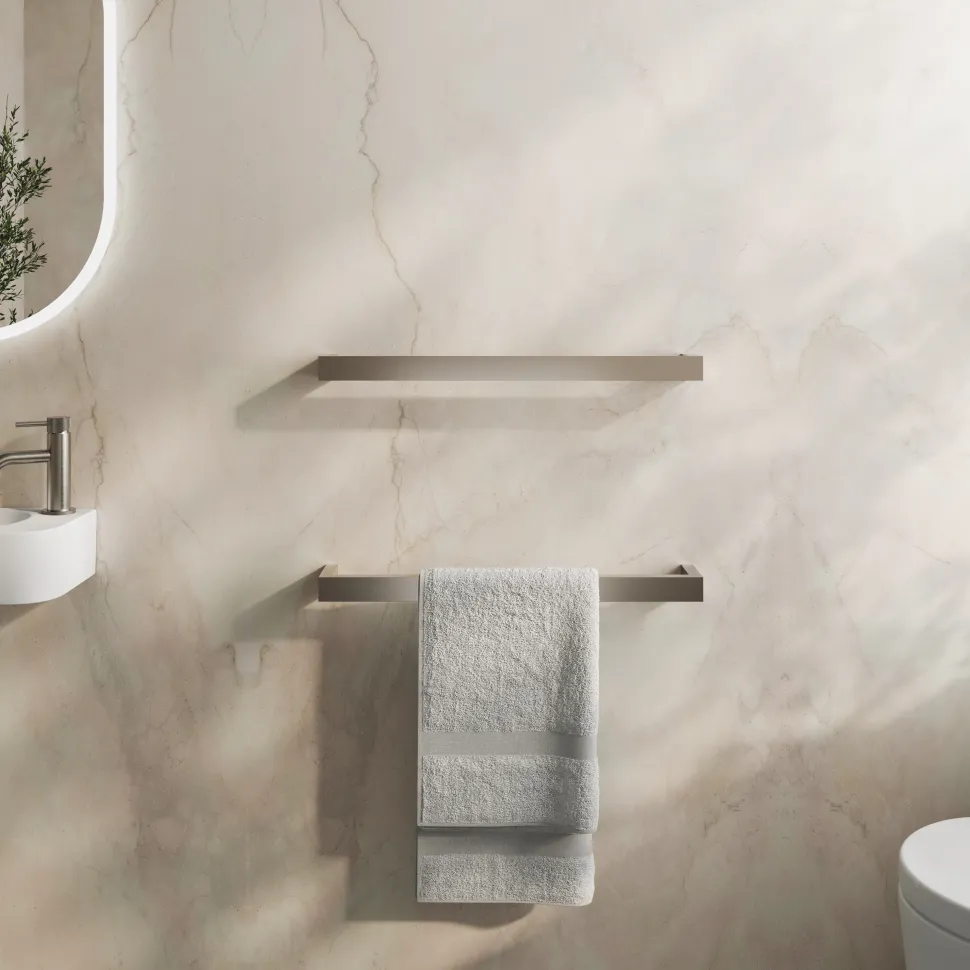 Toasty Flare Polished Stainless Steel Electric Heated Towel Rail