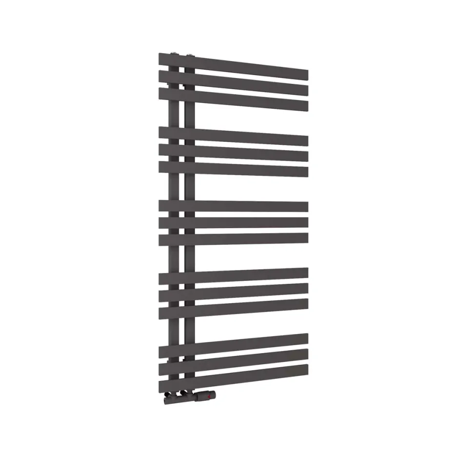 Toasty Flux Matt Carbon Anthracite Flat Panel Heated Towel Rail