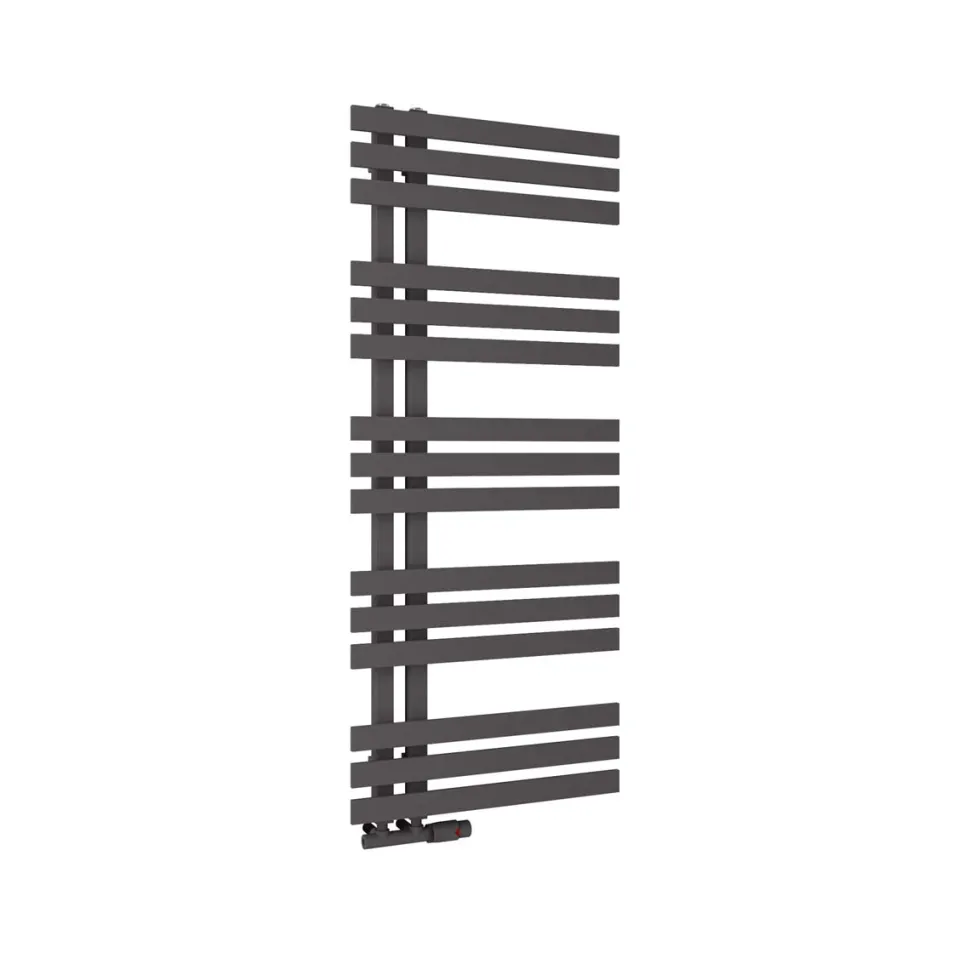 Toasty Flux Matt Carbon Anthracite Flat Panel Heated Towel Rail